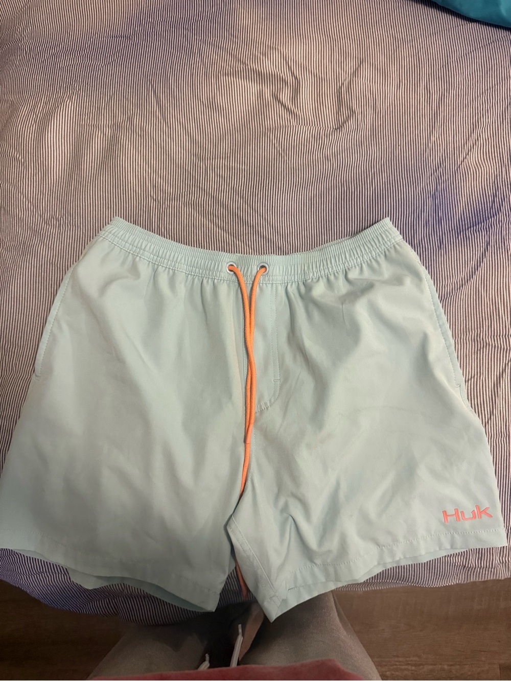 Huk Men’s Aqua Swim Trunks with Coral Drawstring (BRAND NEW!)
